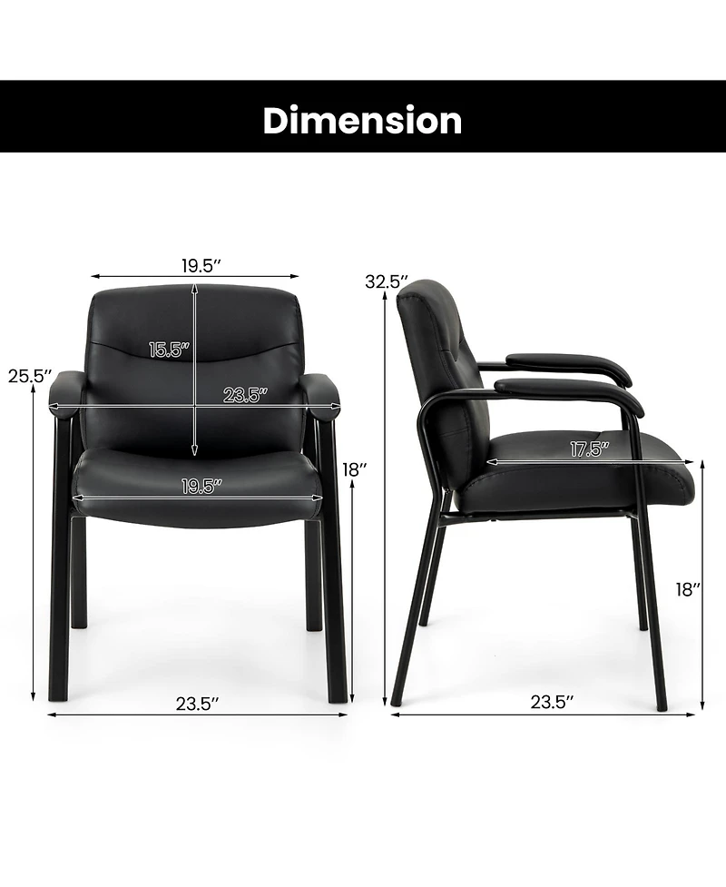 Waiting Room Chair No Wheels Set of 2
