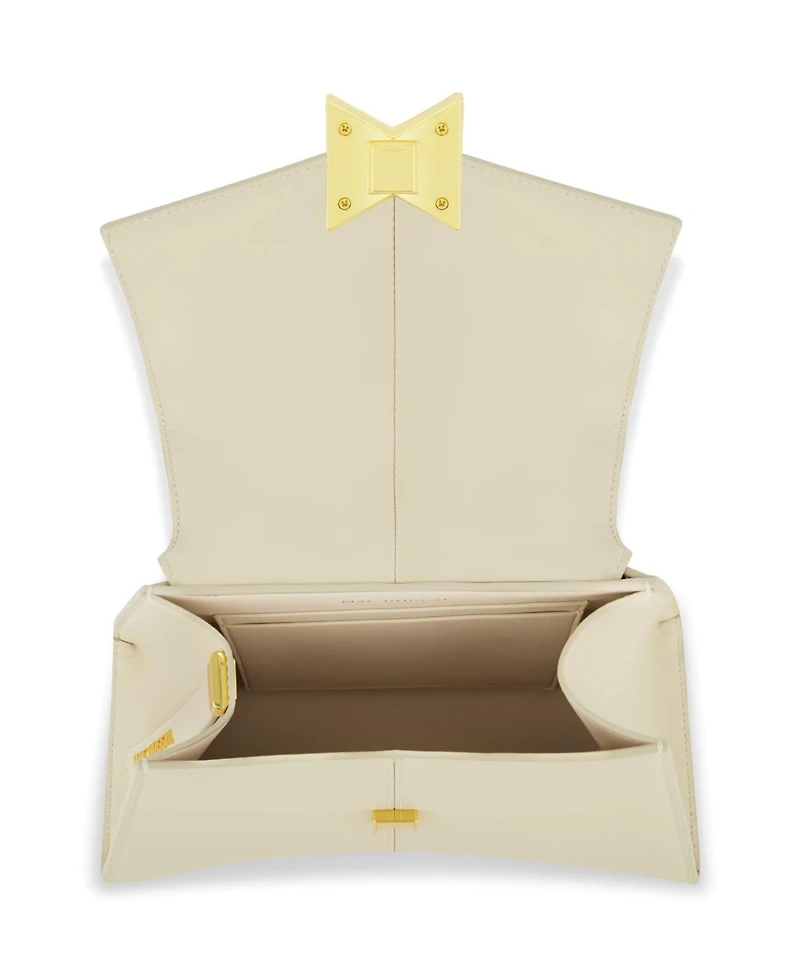 Gold Plated Hardware Angular Leather Handbag