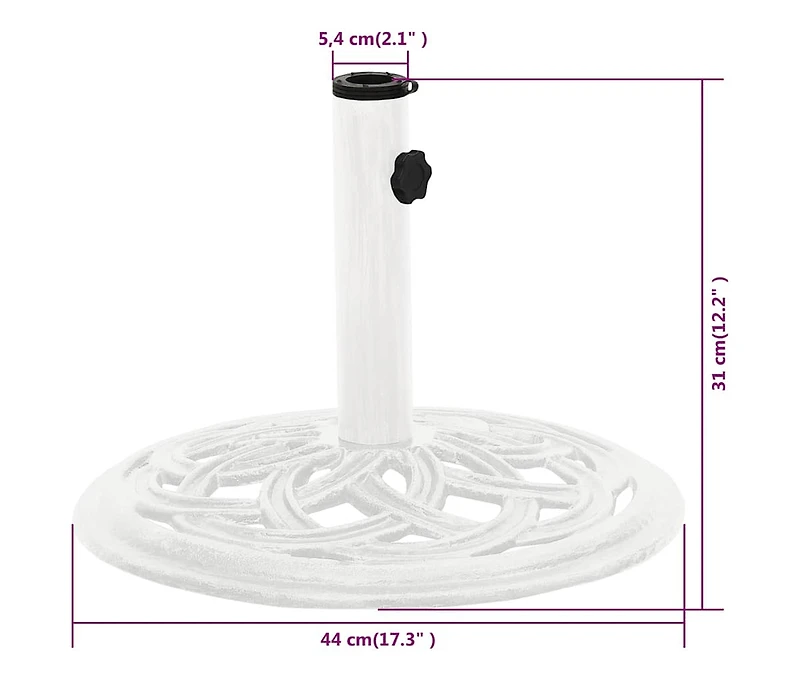 Umbrella Base White 17.3"x17.3"x12.2" Cast Iron