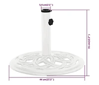 Umbrella Base White 17.3"x17.3"x12.2" Cast Iron