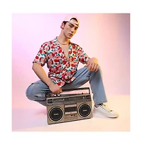 Men's Scarlet Red Rose Foliage Shirt