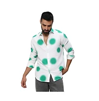 Men's Chalk White:Emerald Green Spraypaint Shirt