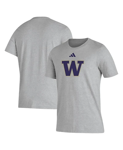 Adidas Men's Gray Washington Huskies Primary Locker Logo Pre-Game Aeroready T-Shirt