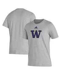 Adidas Men's Gray Washington Huskies Primary Locker Logo Pre-Game Aeroready T-Shirt