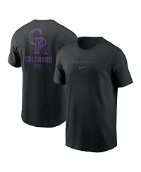 Nike Men's Black Colorado Rockies Large Logo Back Stack T-Shirt