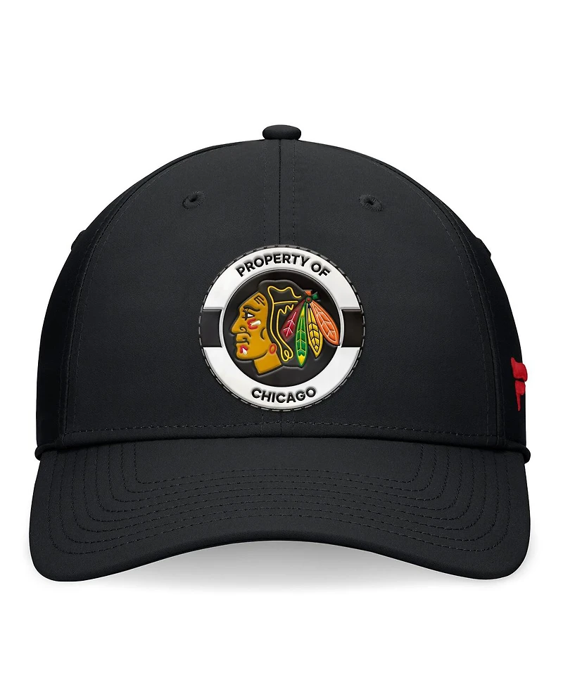 Fanatics Men's Black Chicago Blackhawks Authentic Pro Training Camp Flex Hat