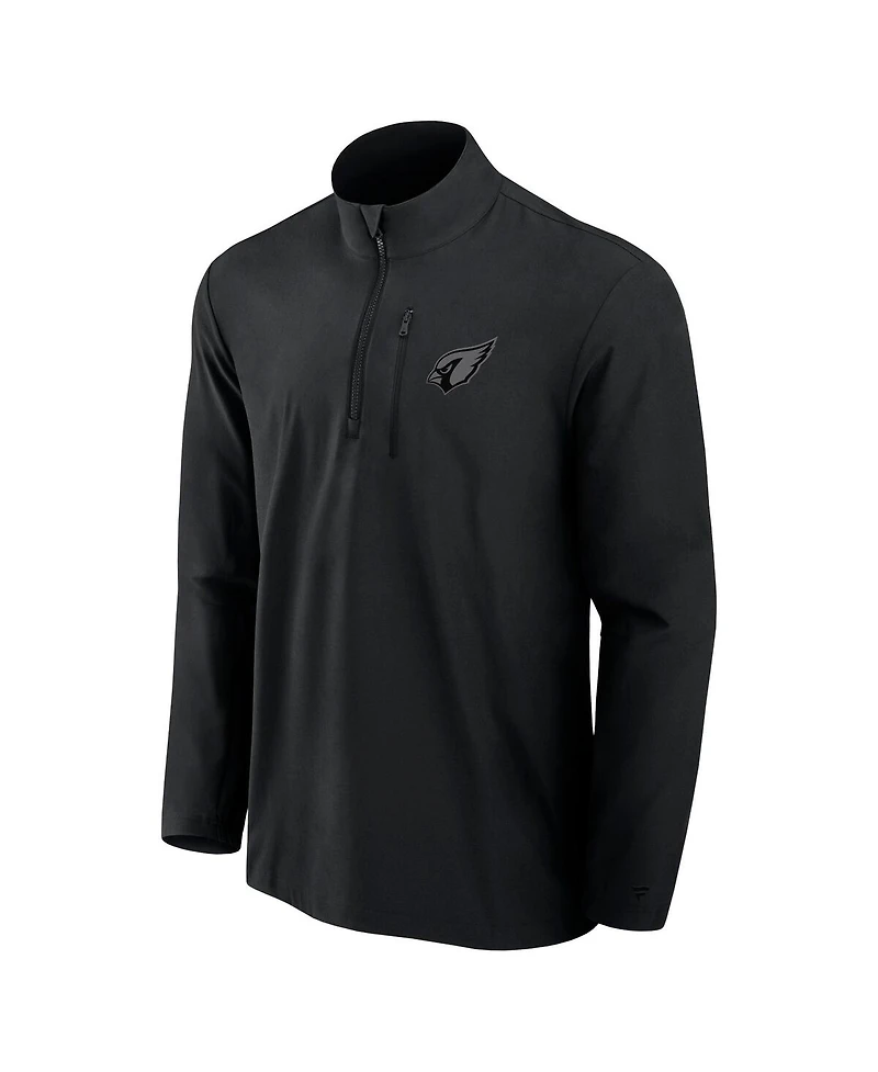 Fanatics Men's Black Arizona Cardinals Front Office Woven Quarter-Zip Jacket