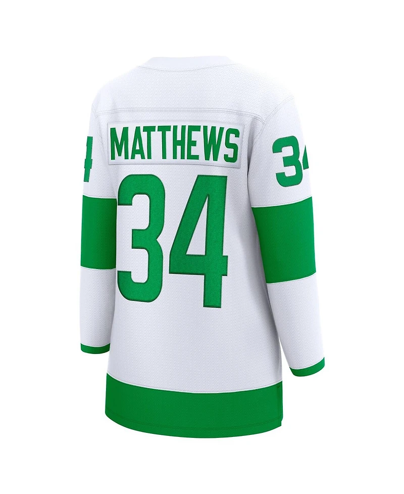 Fanatics Women's Auston Matthews White Toronto Maple Leafs St. Patricks Alternate Premier Breakaway Player Jersey