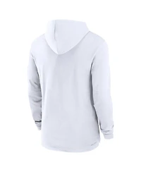 Jordan Men's White Michigan Wolverines Sideline Hoodie Performance Long Sleeve T-Shirt
