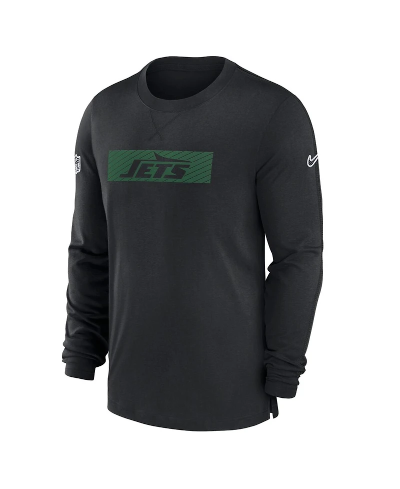 Nike Men's Black New York Jets Sideline Player Performance Long Sleeve T-Shirt