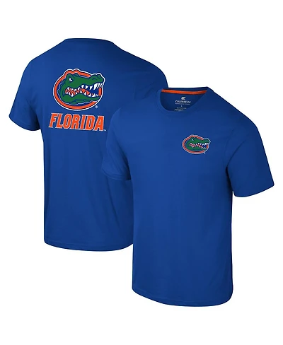 Colosseum Men's Royal Florida Gators Logo Lockup 2-Hit Active Blend T-Shirt