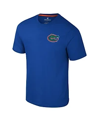 Colosseum Men's Royal Florida Gators Logo Lockup 2-Hit Active Blend T-Shirt