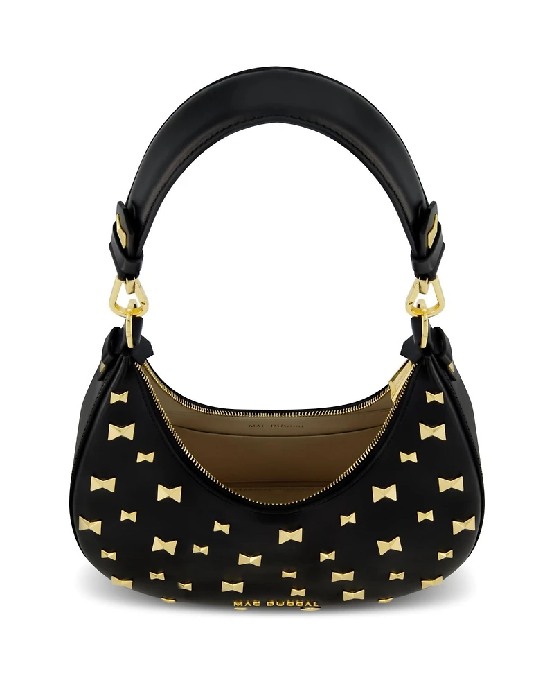 Gold Plated Hardware Leather Hobo Bag