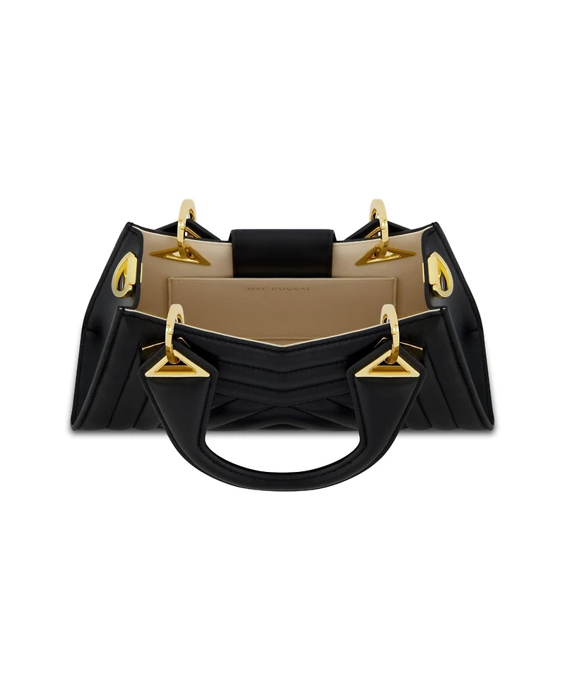 Angular Quilted Napa Leather Handbag