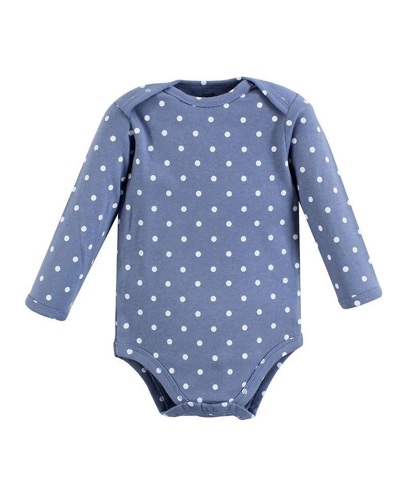 Touched by Nature Baby Girls Soft Organic Cotton Long-Sleeve One-Piece Essentials