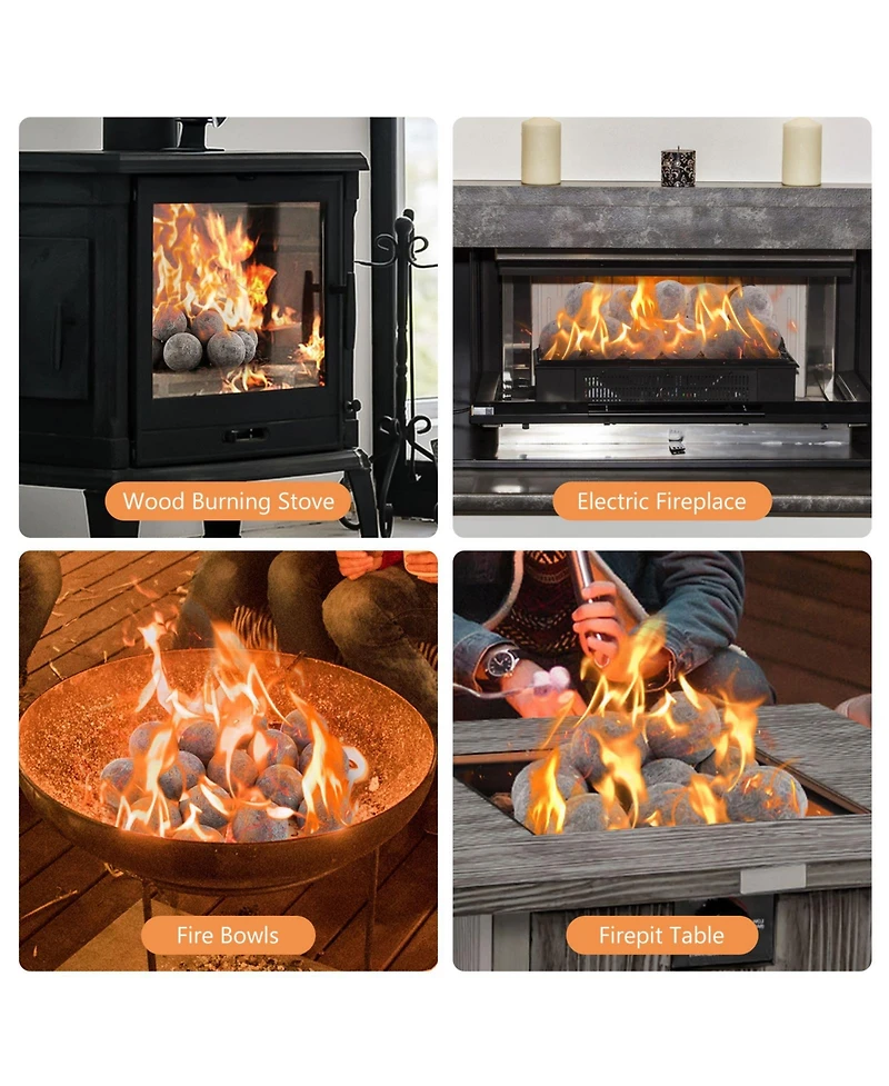 Skonyon 15 Pieces Ceramic Fiber Fire Balls for Outdoor Use