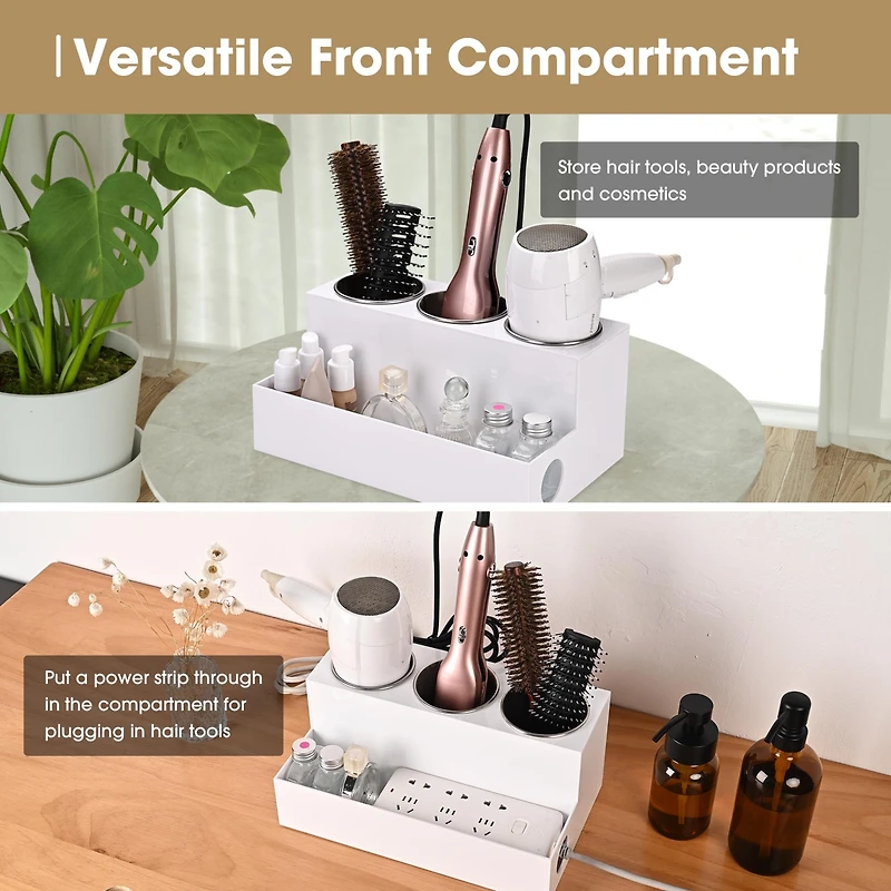 Byootique Bathroom Hair Tool Organizer Acrylic Blow Dryer Holder Storage Stand