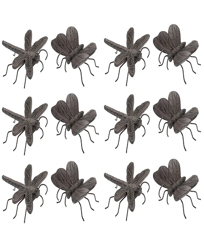 Slickblue Set of 12 Butterfly and Dragonfly Pot Sitters – Whimsical Garden and Planter Decor