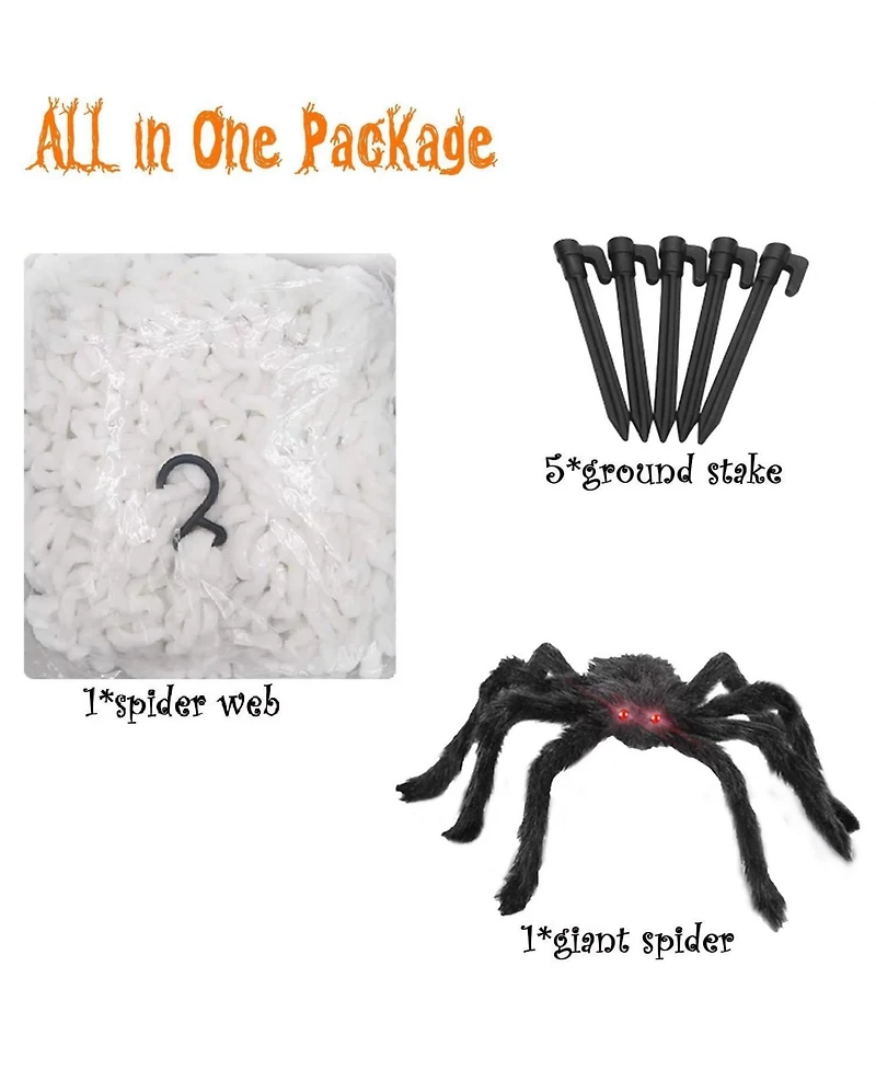 Cowin Giant Haloween Spider Set 78.7in with 16.4ft Web