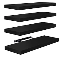 Sorbus 24 x 9 Inch 4 Pack Wall Mounted Floating Wood Shelves - for Bedroom, Kitchen, Living Room, Bathroom (Maple)