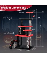 Gothic Cat Tree with Cat Bed Cat Condo and Sisal Scratching Post
