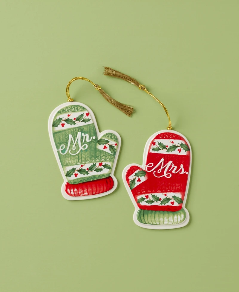 Lenox Mr. & Mrs. Mitten Ornament Set
