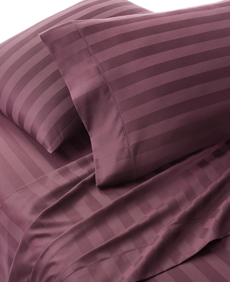 Last Act! Charter Club 1.5" Stripe 550 Thread Count 100% Cotton 3-Pc. Sheet Set, Twin, Exclusively at Macy's