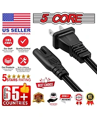 5 Core 2 Prong Extension Cord 6 Feet Durable Two Prong Extension Cable Us Ac 2 Prong Extension Cord Outdoor Heavy Duty Plug Extender -Pp 1001