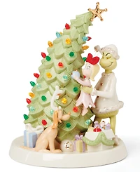 Lenox Grinch Decorates the Christmas Tree Led Figurine