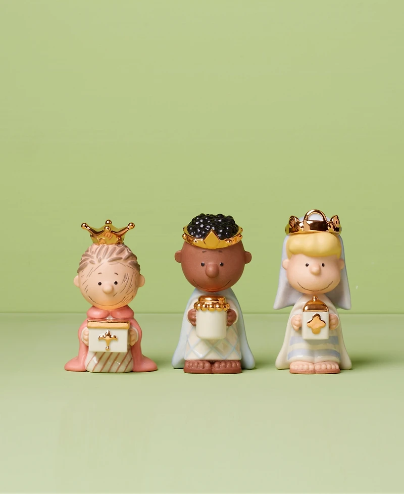 Lenox Peanuts Christmas Pageant 3 Kings Figurines