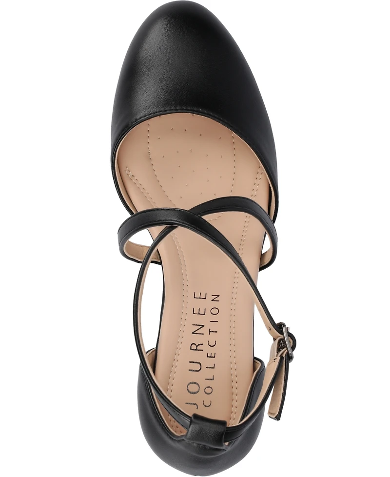 Journee Women's Foster Tru Comfort Foam Almond Toe Block Heel Pumps