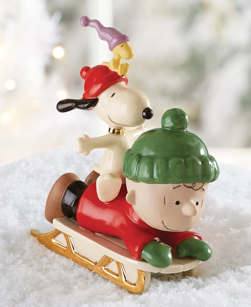 From The Vault! Lenox Snoopy Sledding Adventure Figurine, Exclusively at Macy's