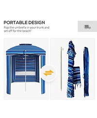 Cabana Coverage Compact Beach Umbrella for Shade and Protection