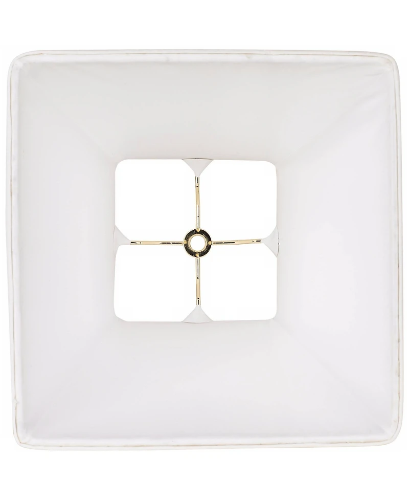Springcrest Ivory Classic Small Square Lamp Shade 5.25" Top x 10" Bottom x 9" High x 9" Slant (Spider) Replacement with Harp and F