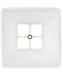 Springcrest Ivory Classic Small Square Lamp Shade 5.25" Top x 10" Bottom x 9" High x 9" Slant (Spider) Replacement with Harp and F