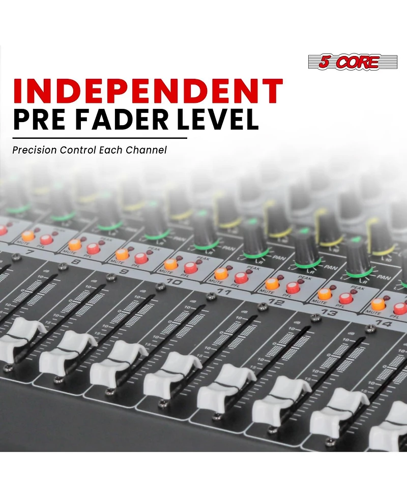 5 Core Audio Mixer 16 Channel Dj Mixing Board Bluetooth Usb Analog Professional Mezclador De Audio