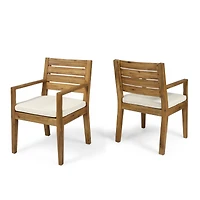 Streamdale Nestor Acacia Wood Dining Chair, Beige