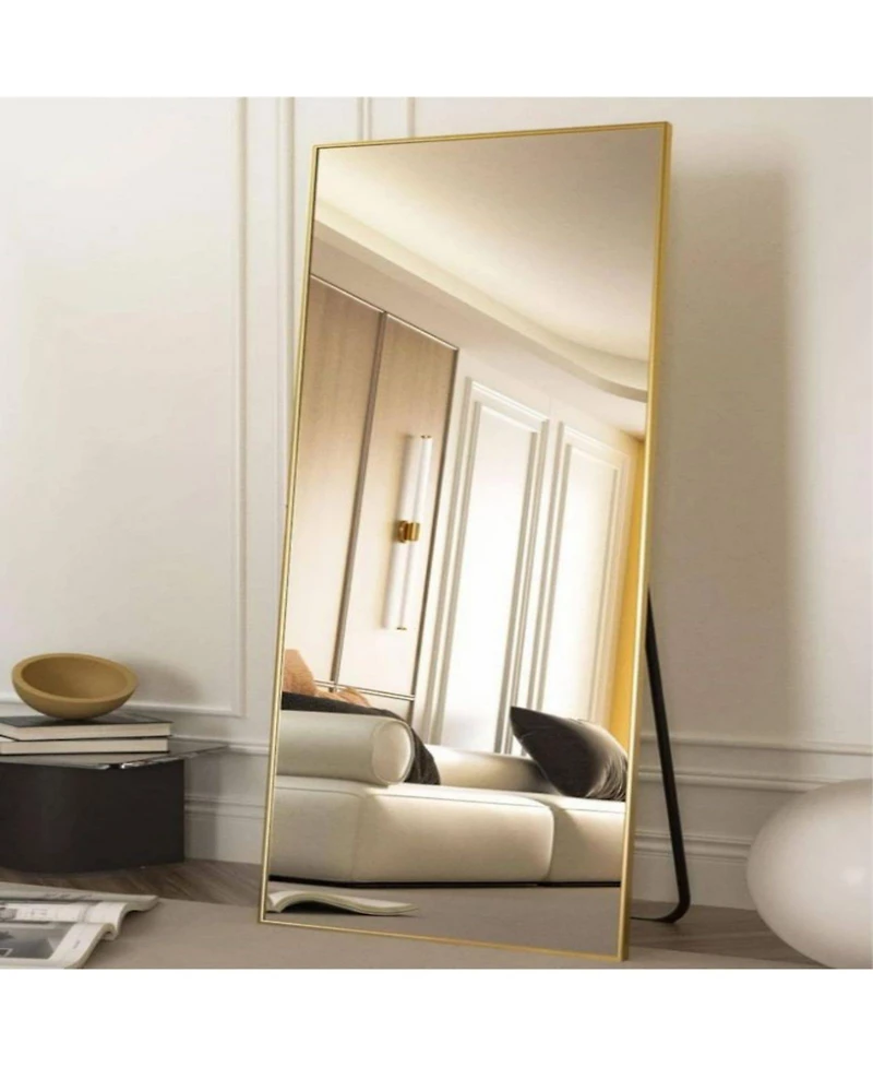 Homlux Rectangular Free Stand Mirror 18"x58" in Gold