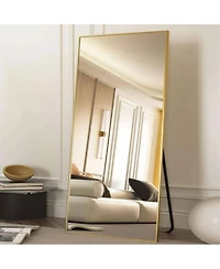 Homlux Rectangular Free Stand Mirror 18"x58" in Gold