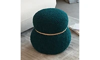 Streamdale Furniture Dark Green Snowman Stool with Plush Cushion