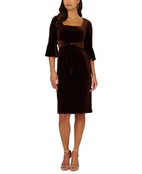 Adrianna Papell Women's Velvet Bell-Sleeve Sheath Dress