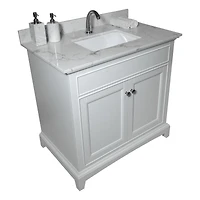 Streamdale Furniture 37 Inch Bathroom Vanity Top Stone Carrara New Style Tops With Rectangle Undermount