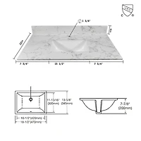 Streamdale Furniture 31 Inch Bathroom Stone Vanity Top Engineered Marble With Undermount Ceramic