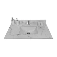 Streamdale Furniture 31 Inch Bathroom Stone Vanity Top Engineered Marble With Undermount Ceramic