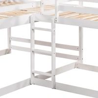 Streamdale Full And Twin L-Shaped Bunk Bed With Slide Short Ladder
