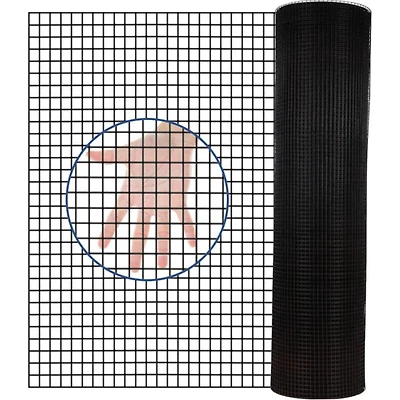 Streamdale 36"x50' Black Vinyl Hardware Cloth, 19 Gauge, 1/4" Mesh
