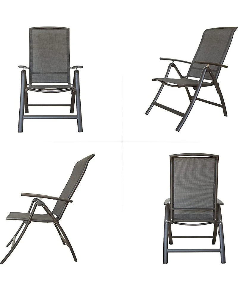 Simplie Fun Outdoor Reclining Patio Chairs, Set of 2