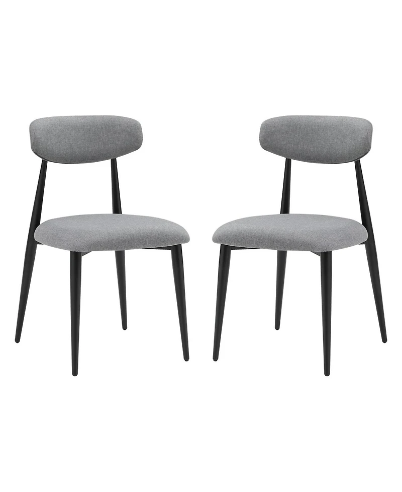 Streamdale Furniture Modern Dining Chairs Set Of 2, Curved Backrest Round Upholstered And Metal Frame