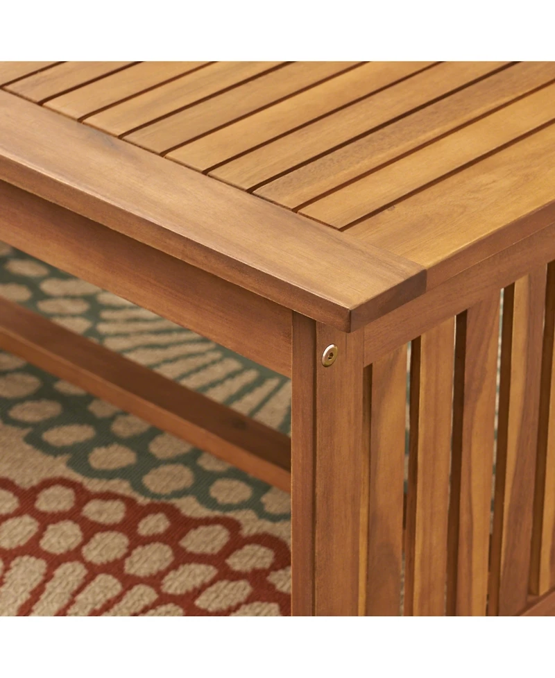 Streamdale Acacia Wood Coffee Table with Brown Patina Finish