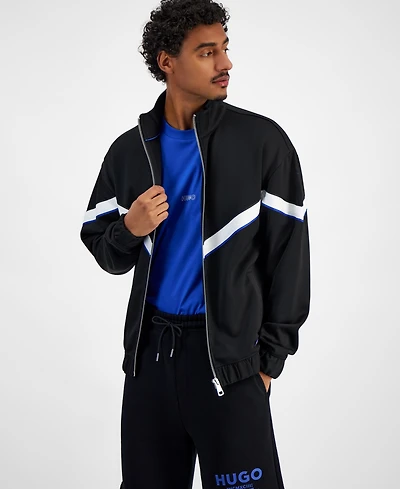Hugo Boss Men's Napones Zip Front Chevron Stripe Track Jacket